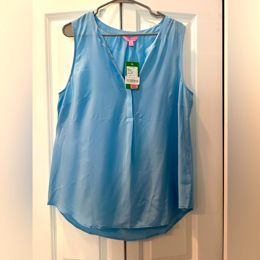 Lilly Pulitzer Blue Sleeveless Relaxed Blouse
